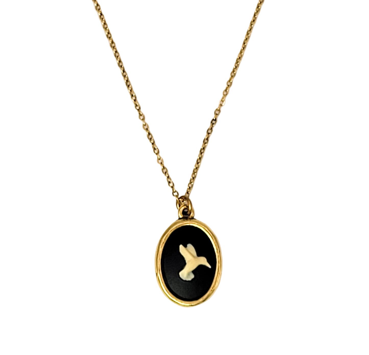 Hummingbird Cameo Necklace