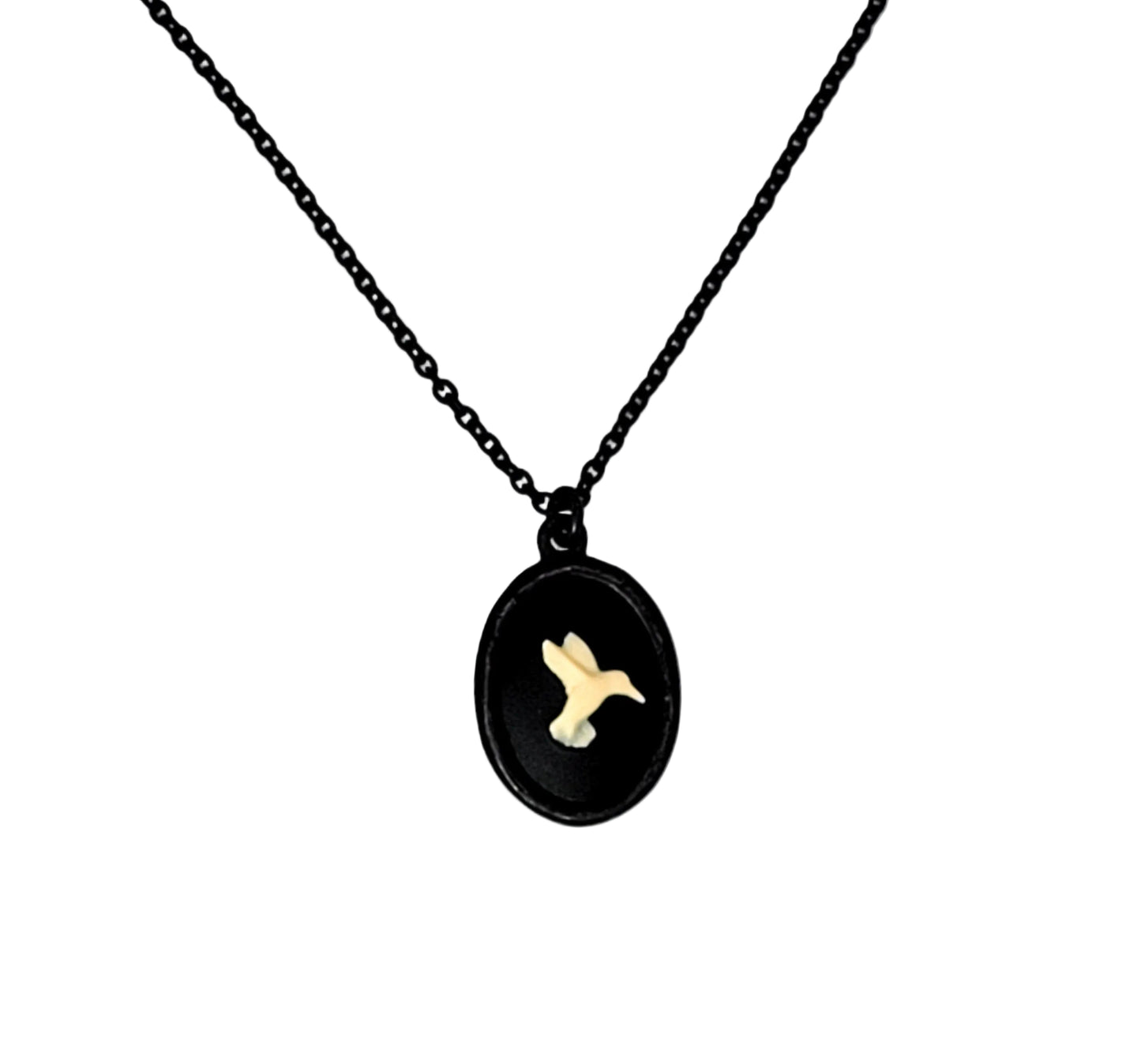 Hummingbird Cameo Necklace