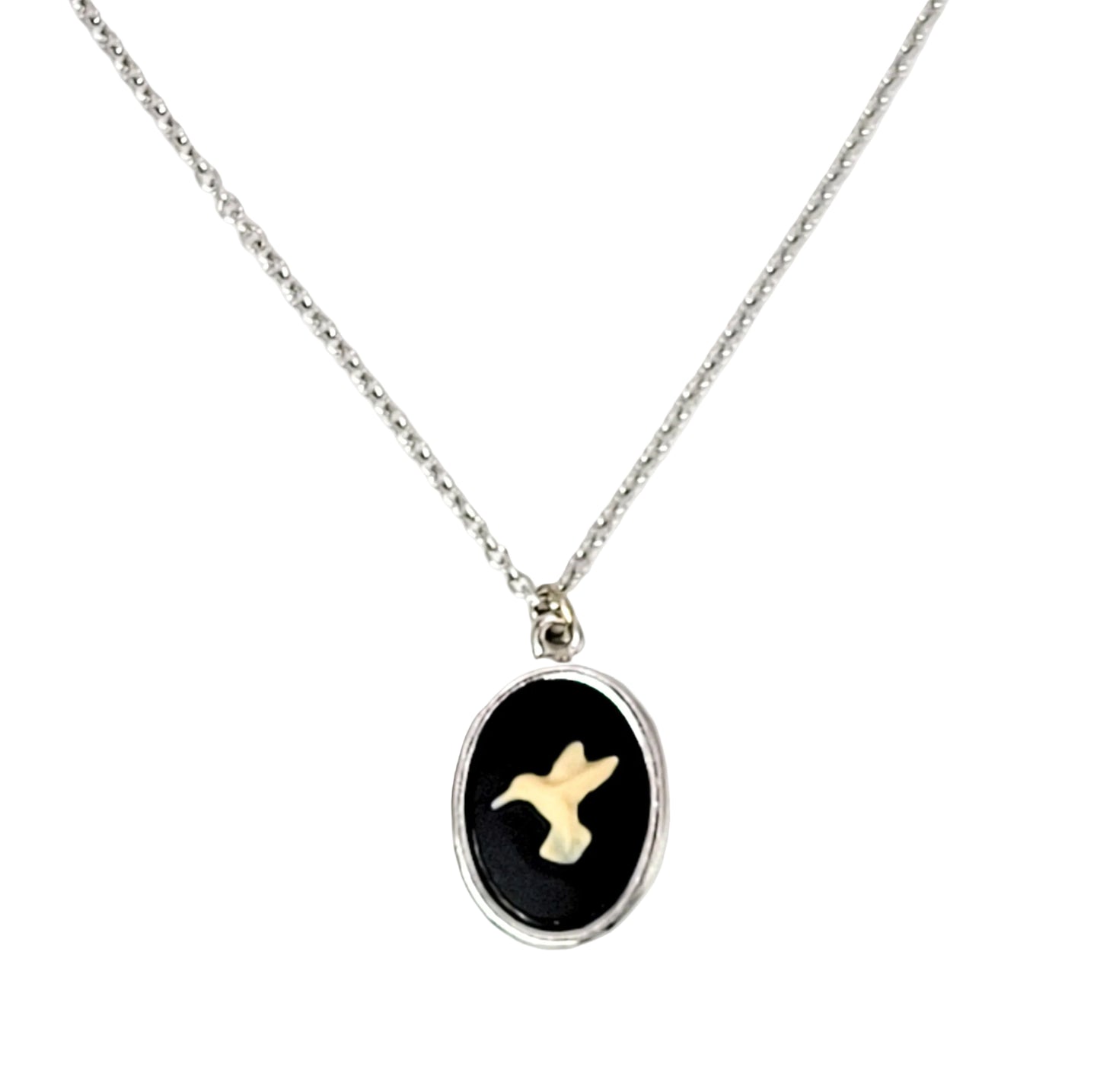 Hummingbird Cameo Necklace