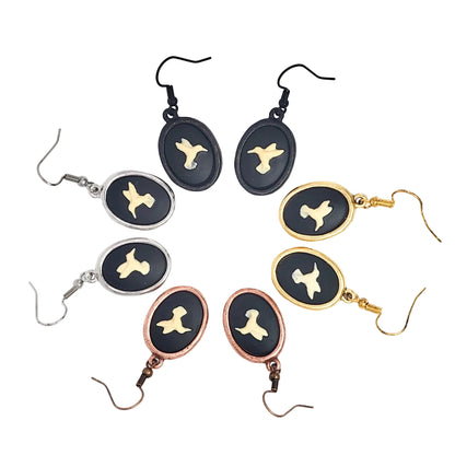 Hummingbird Cameo Earrings