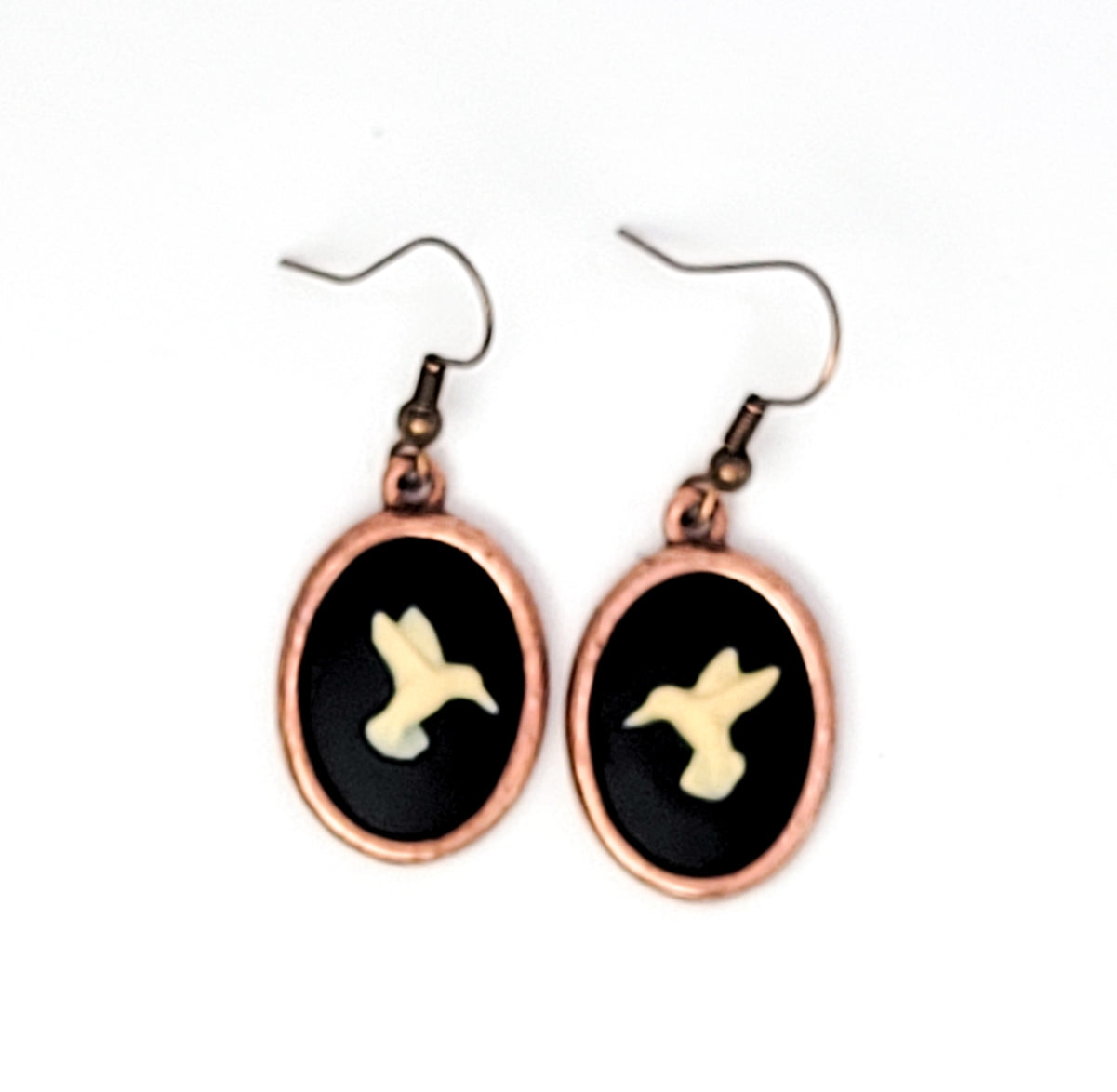 Hummingbird Cameo Earrings