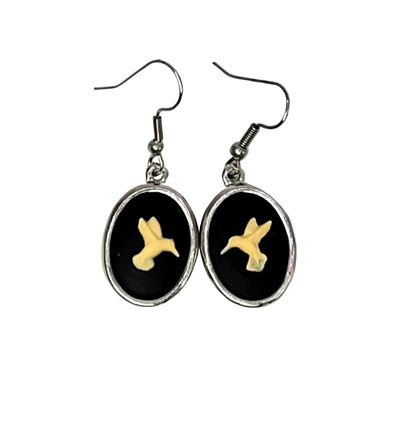 Hummingbird Cameo Earrings