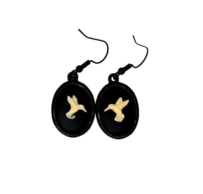 Hummingbird Cameo Earrings