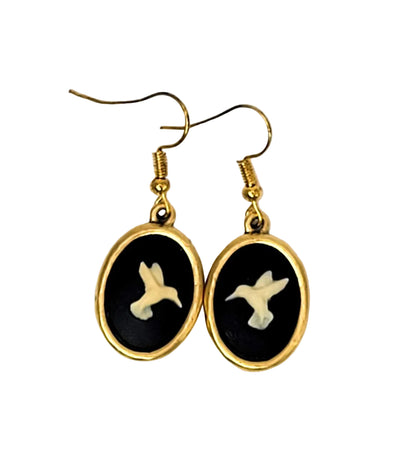 Hummingbird Cameo Earrings