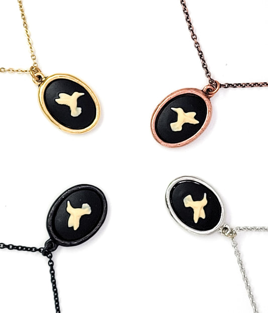Hummingbird Cameo Necklace